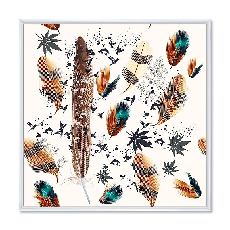 Multicolored Feather Pattern  Wall Art