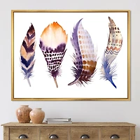 Purple Boho Feathers  Wall Art
