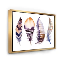 Purple Boho Feathers  Wall Art