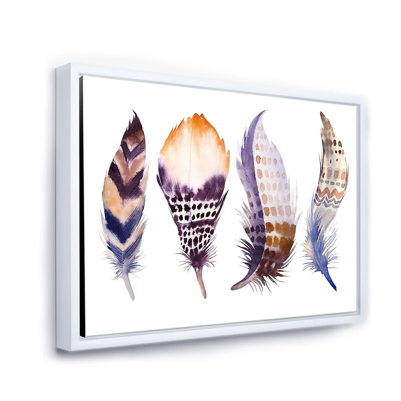 Purple Boho Feathers  Wall Art