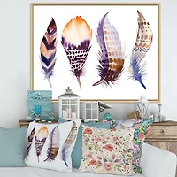 Purple Boho Feathers  Wall Art