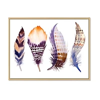 Purple Boho Feathers  Wall Art