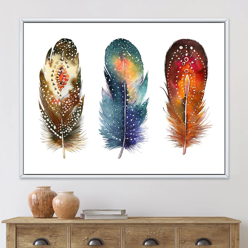 Colourful Boho Feather Set IX  Wall Art