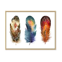 Colourful Boho Feather Set IX  Wall Art