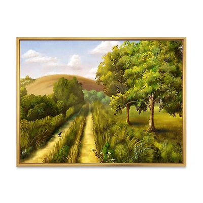 Vibrant Country Road During Summer  Wall Art