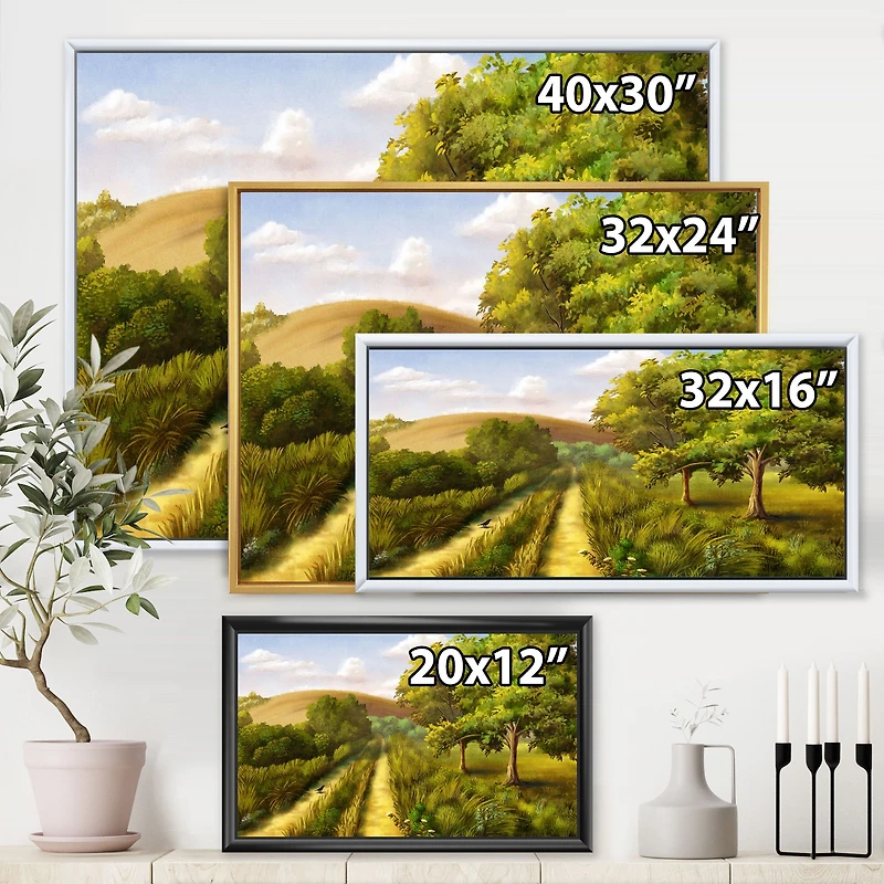 Vibrant Country Road During Summer  Wall Art