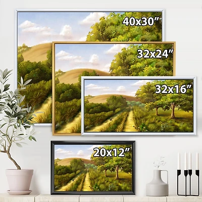 Vibrant Country Road During Summer  Wall Art