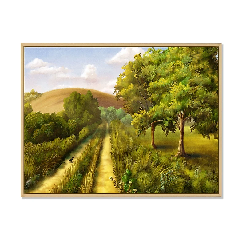 Vibrant Country Road During Summer  Wall Art