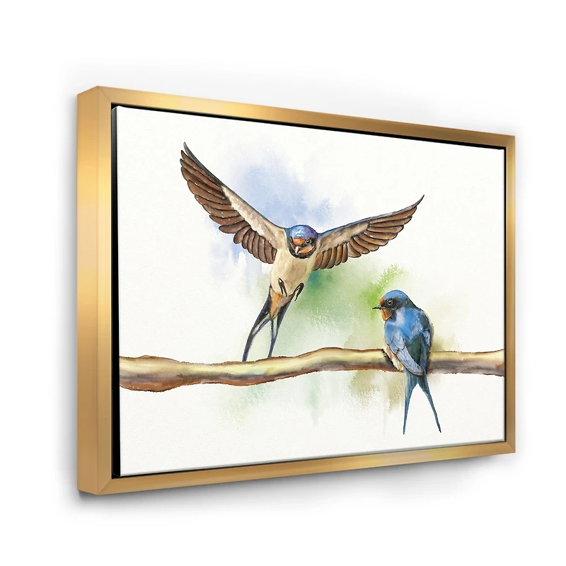Two Barn Swallows Birds  Wall Art