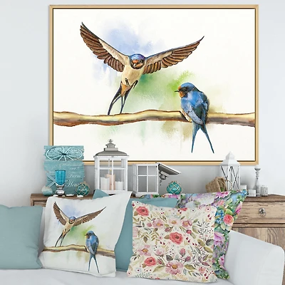 Two Barn Swallows Birds  Wall Art