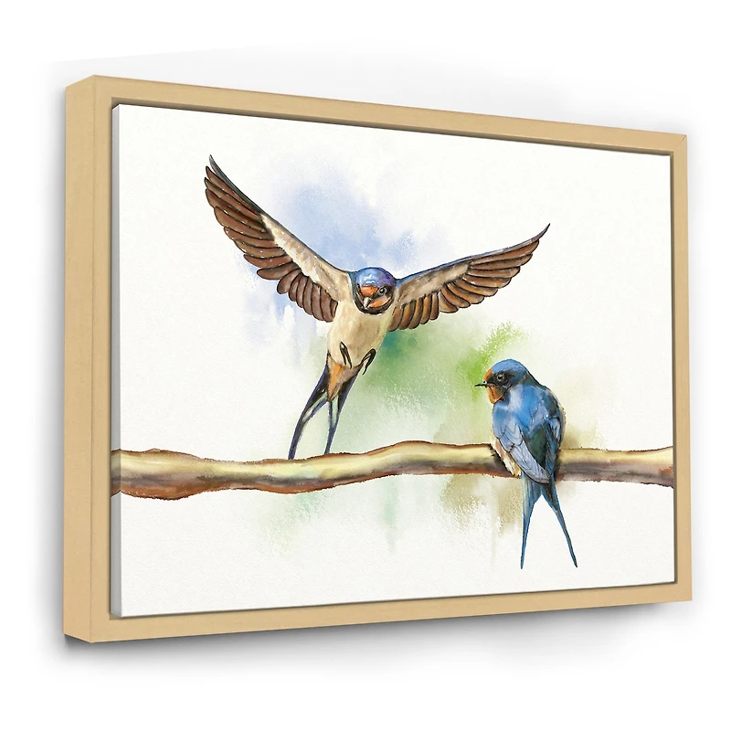 Two Barn Swallows Birds  Wall Art