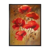 Red Blossoming Poppies IV  Wall Art