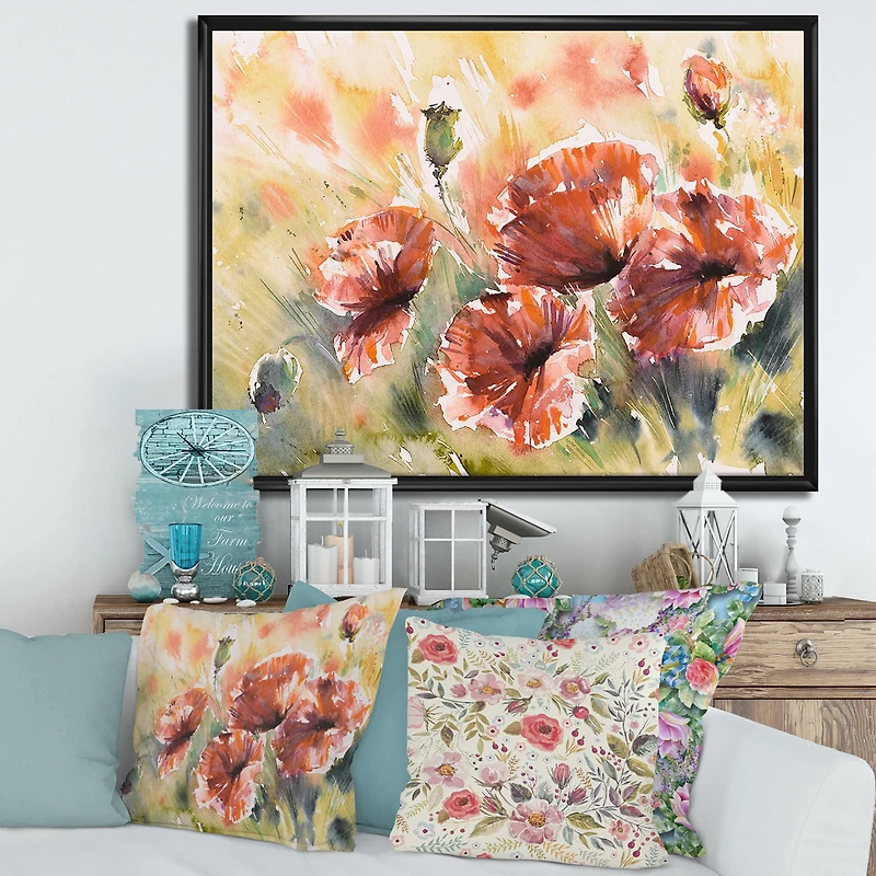 Red Poppy on A Field Wall Art