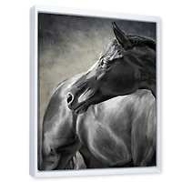 Portrait of A Black Horse  Canvas Wall Art Print