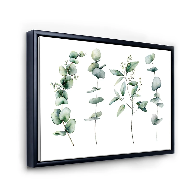 Green Eucalyptus Branches I Canvas Wall Art Print