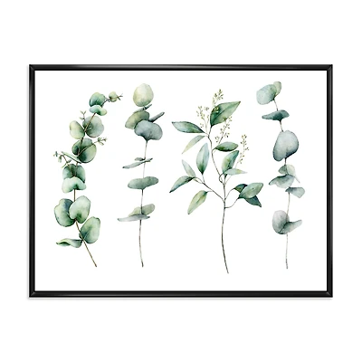 Green Eucalyptus Branches I  Canvas Wall Art Print