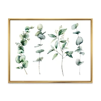 Green Eucalyptus Branches I  Canvas Wall Art Print