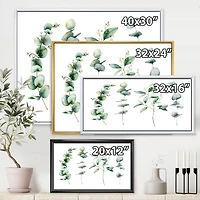 Green Eucalyptus Branches I  Canvas Wall Art Print