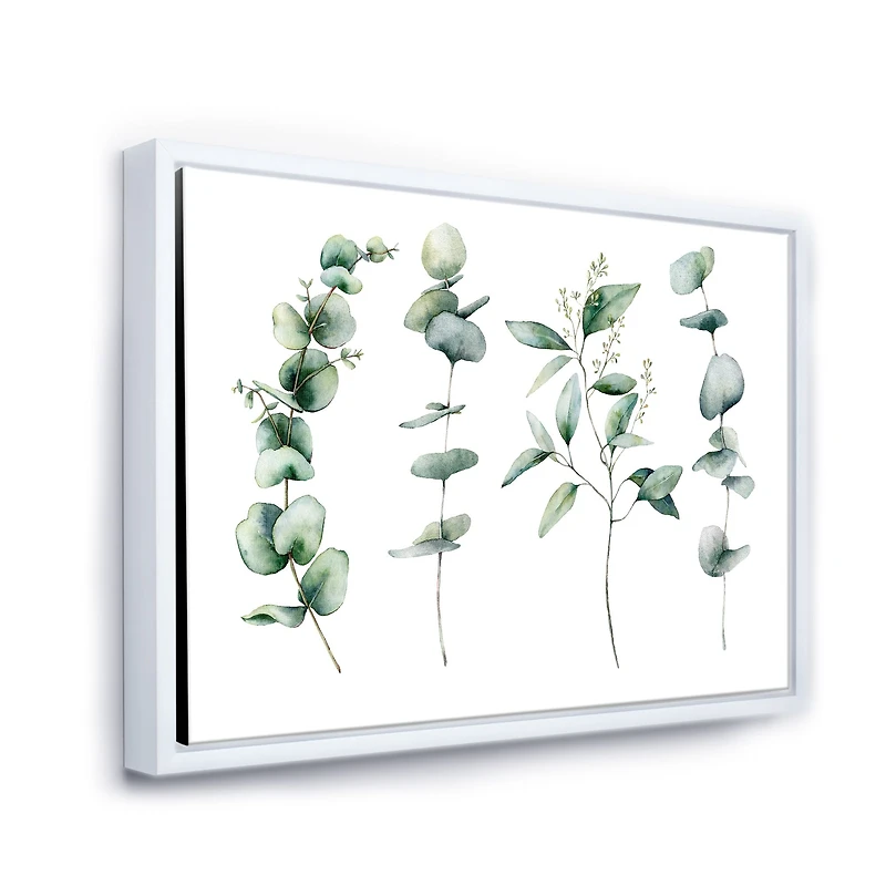 Green Eucalyptus Branches I Canvas Wall Art Print