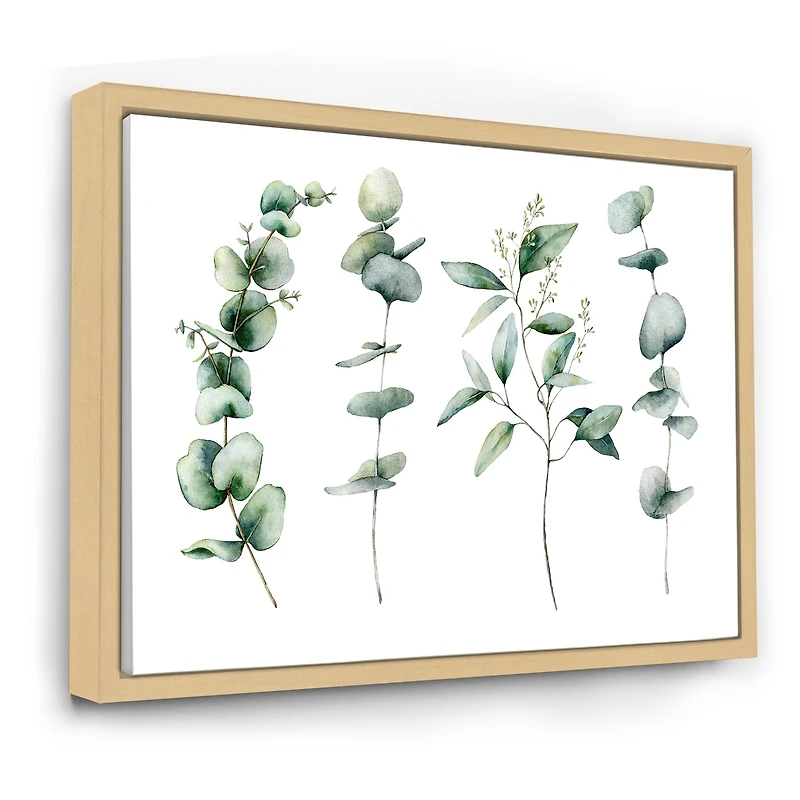 Green Eucalyptus Branches I Canvas Wall Art Print