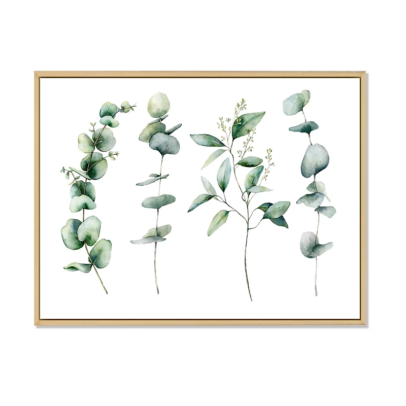 Green Eucalyptus Branches I Canvas Wall Art Print