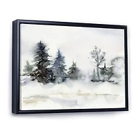 Christmas Minimalistic Forest Landscape and Snow Canvas Wall Art