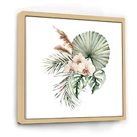 Tropical Bouquet with Orchids Palm Leaves  Canvas Wall Art Print