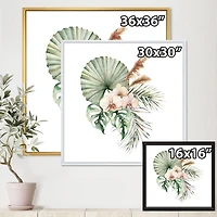 Tropical Bouquet with Orchids Palm Leaves  Canvas Wall Art Print