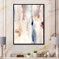 Pastel Abstract with Dark Blue Pink & Gray Spots  Wall Art