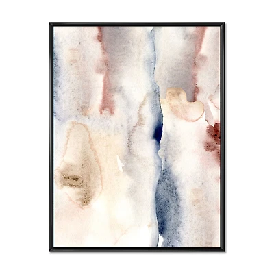 Pastel Abstract with Dark Blue Pink & Gray Spots  Wall Art