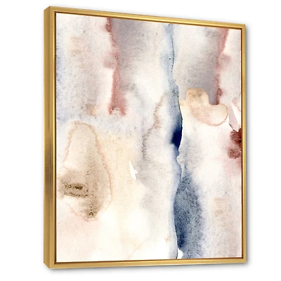 Pastel Abstract with Dark Blue Pink & Gray Spots  Wall Art