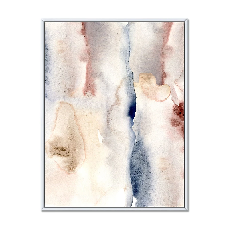 Pastel Abstract with Dark Blue Pink & Gray Spots  Wall Art