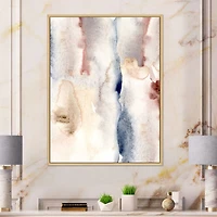 Pastel Abstract with Dark Blue Pink & Gray Spots  Wall Art