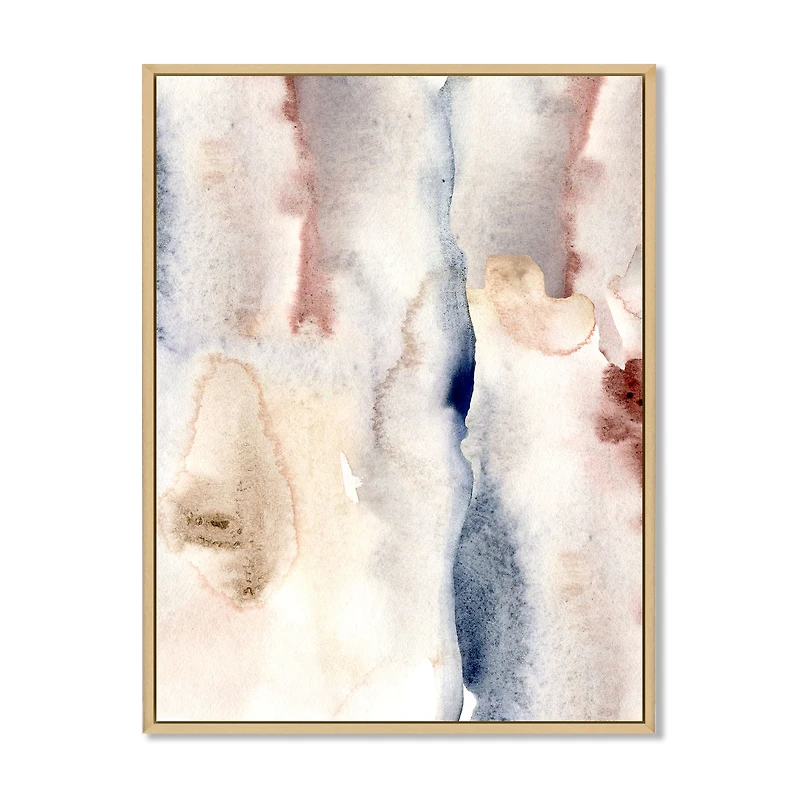 Pastel Abstract with Dark Blue Pink & Gray Spots  Wall Art