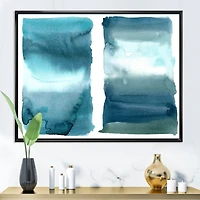 Ocean Blue Aquatic Abstract Impression I Canvas Wall Art Print