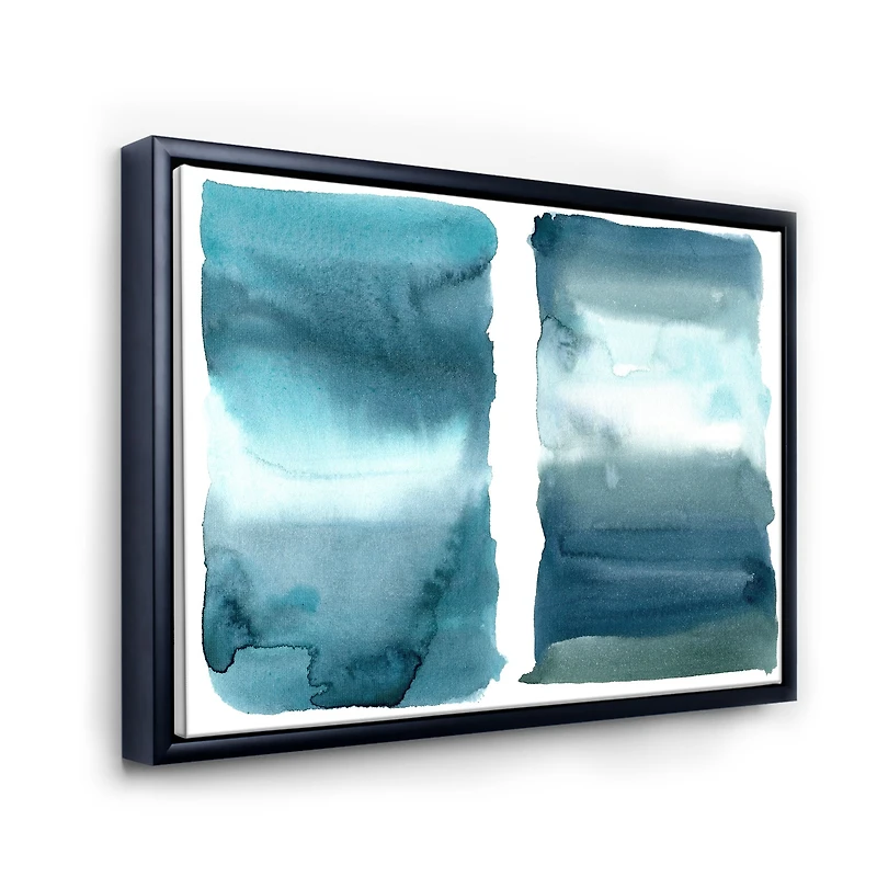 Ocean Blue Aquatic Abstract Impression I Canvas Wall Art Print