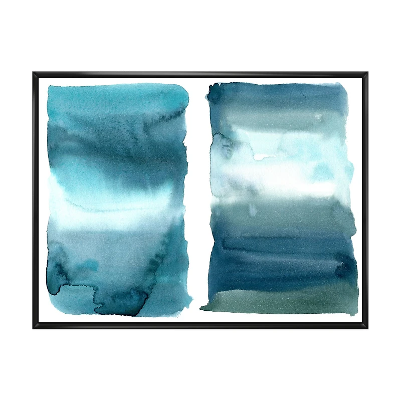 Ocean Blue Aquatic Abstract Impression I Canvas Wall Art Print