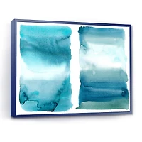 Ocean Blue Aquatic Abstract Impression I Canvas Wall Art Print