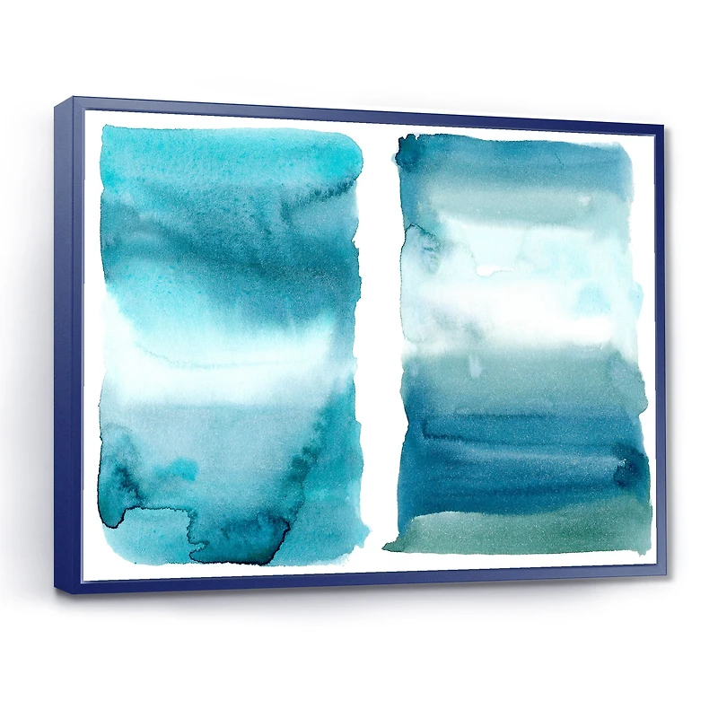 Ocean Blue Aquatic Abstract Impression I Canvas Wall Art Print