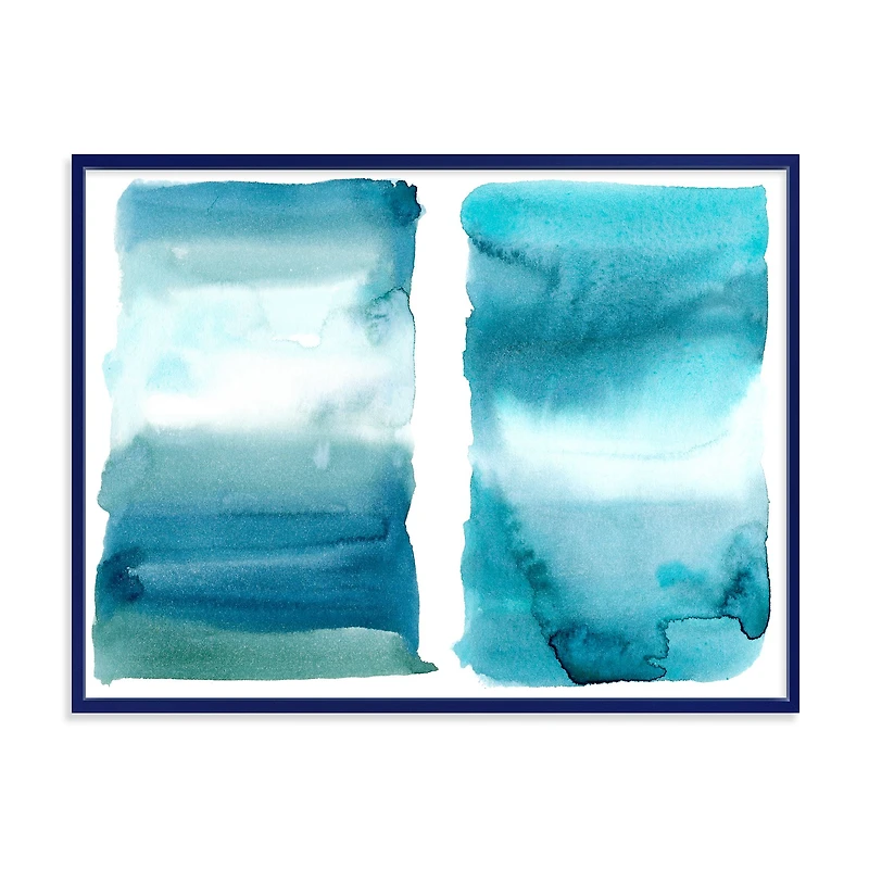 Ocean Blue Aquatic Abstract Impression I Canvas Wall Art Print