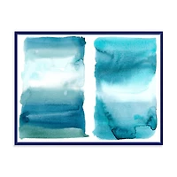 Ocean Blue Aquatic Abstract Impression I Canvas Wall Art Print