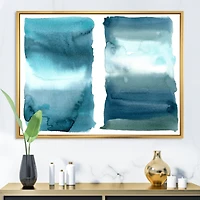 Ocean Blue Aquatic Abstract Impression I Canvas Wall Art Print