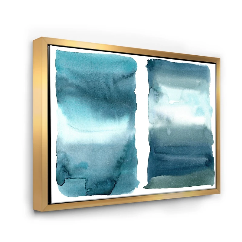 Ocean Blue Aquatic Abstract Impression I Canvas Wall Art Print