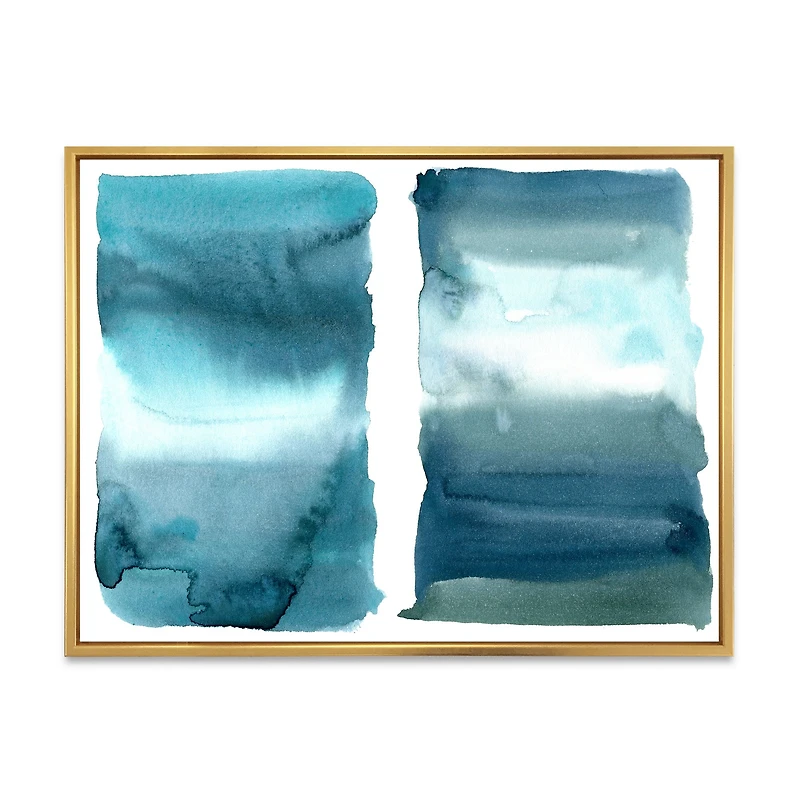 Ocean Blue Aquatic Abstract Impression I Canvas Wall Art Print