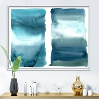 Ocean Blue Aquatic Abstract Impression I Canvas Wall Art Print