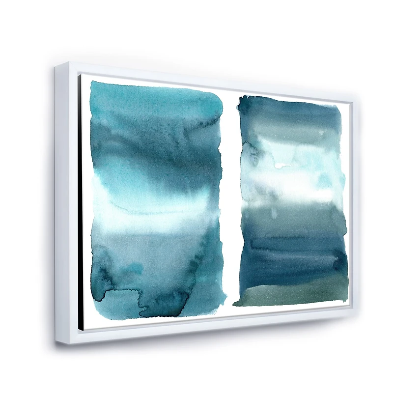 Ocean Blue Aquatic Abstract Impression I Canvas Wall Art Print