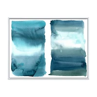Ocean Blue Aquatic Abstract Impression I Canvas Wall Art Print
