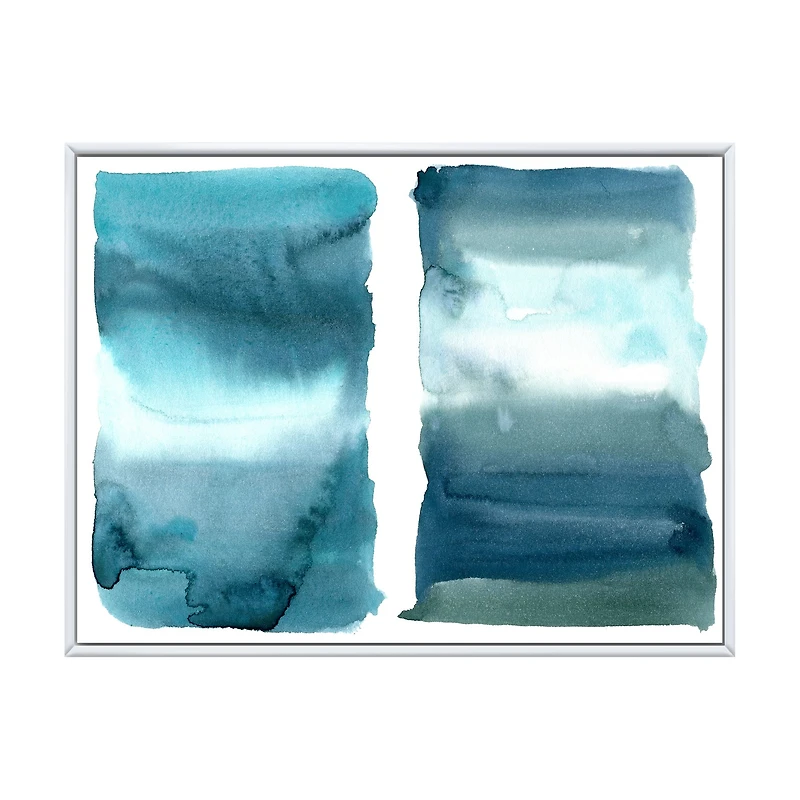 Ocean Blue Aquatic Abstract Impression I Canvas Wall Art Print