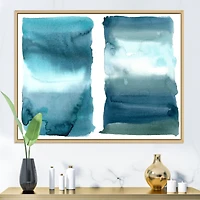 Ocean Blue Aquatic Abstract Impression I Canvas Wall Art Print