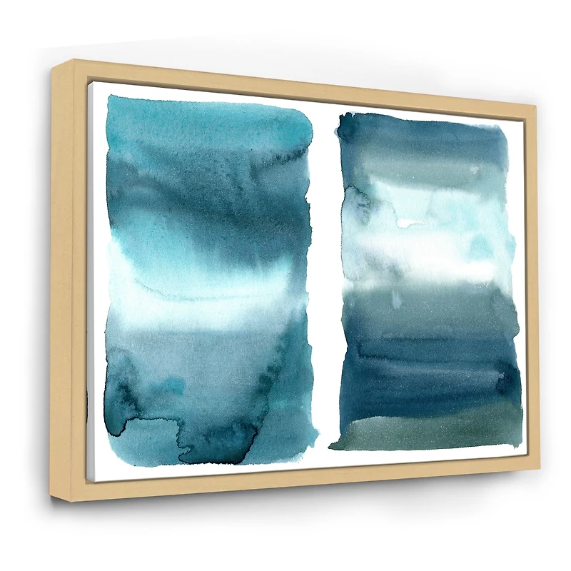 Ocean Blue Aquatic Abstract Impression I Canvas Wall Art Print